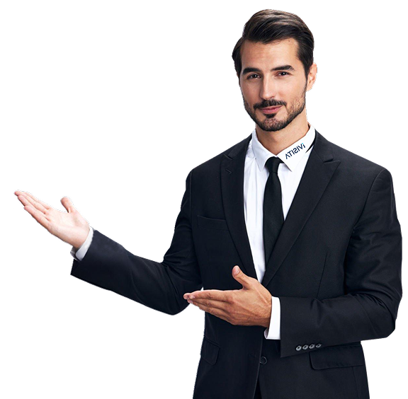 Man pointing